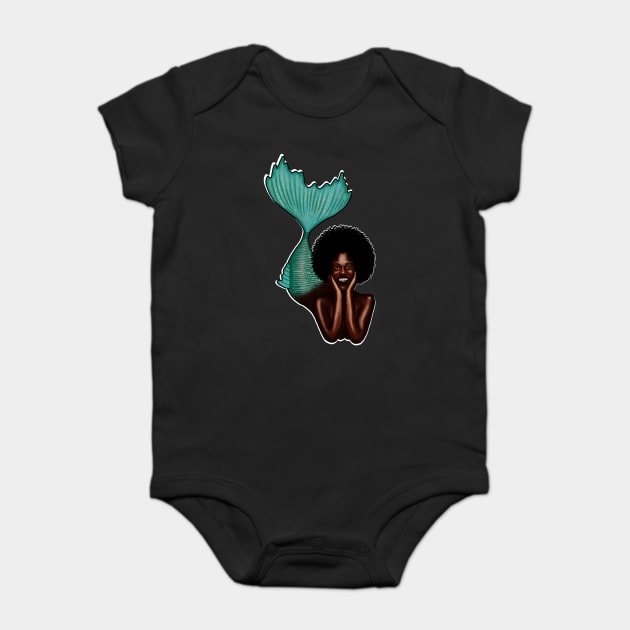 Afro Mermaid, African, Black Girl Magic Baby Bodysuit by logiamerch